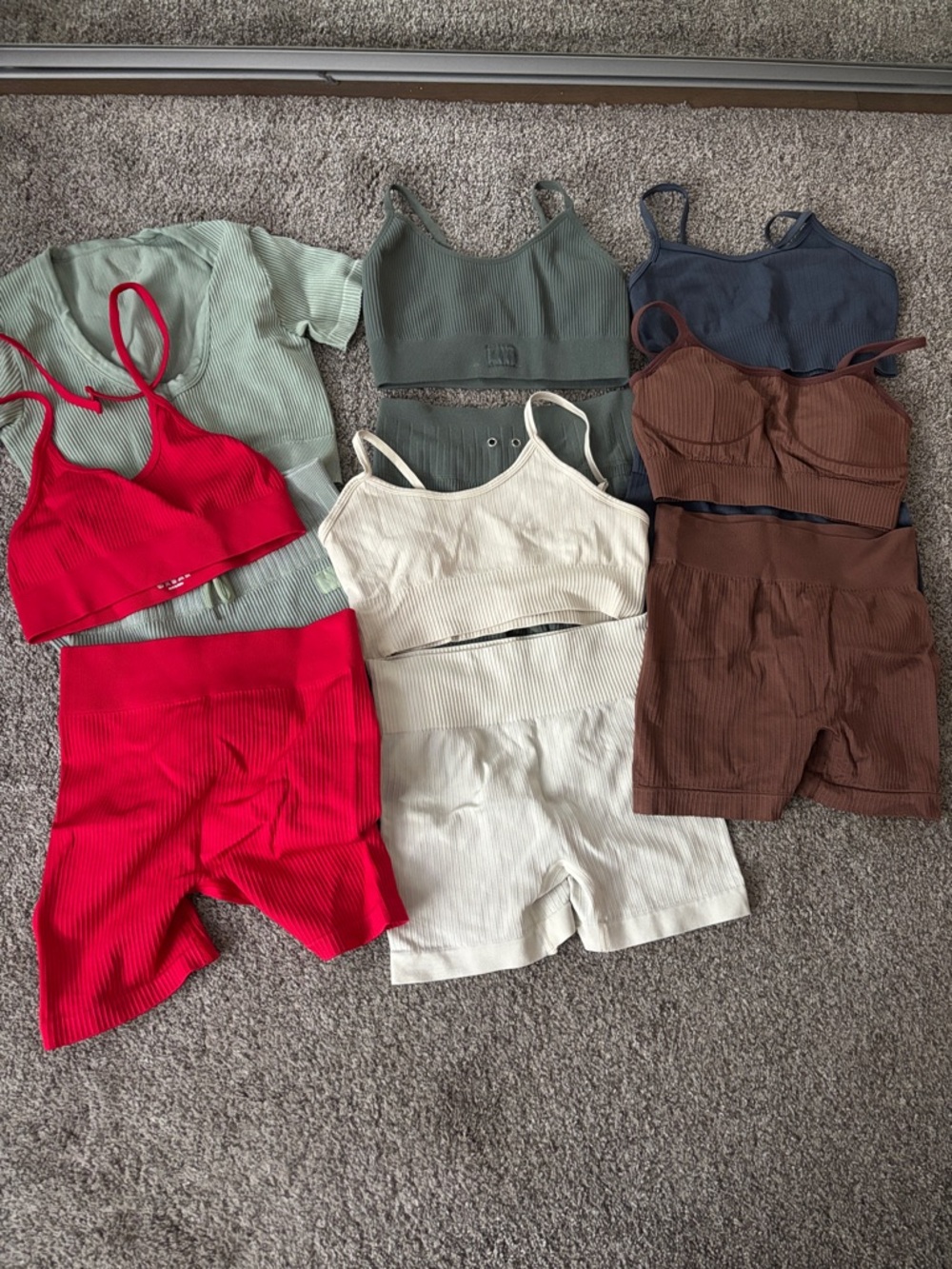 Ribbed Cozy Set Bundle in Red, Sage, Cream, Navy & Brown